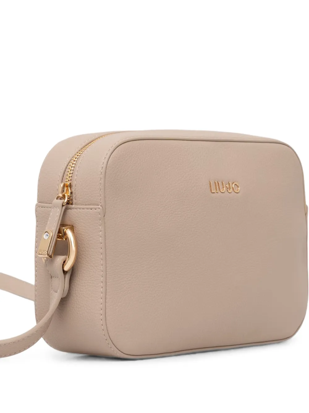LIU JO Schoudertas met logoplakkaat en bewerkt effect Beige