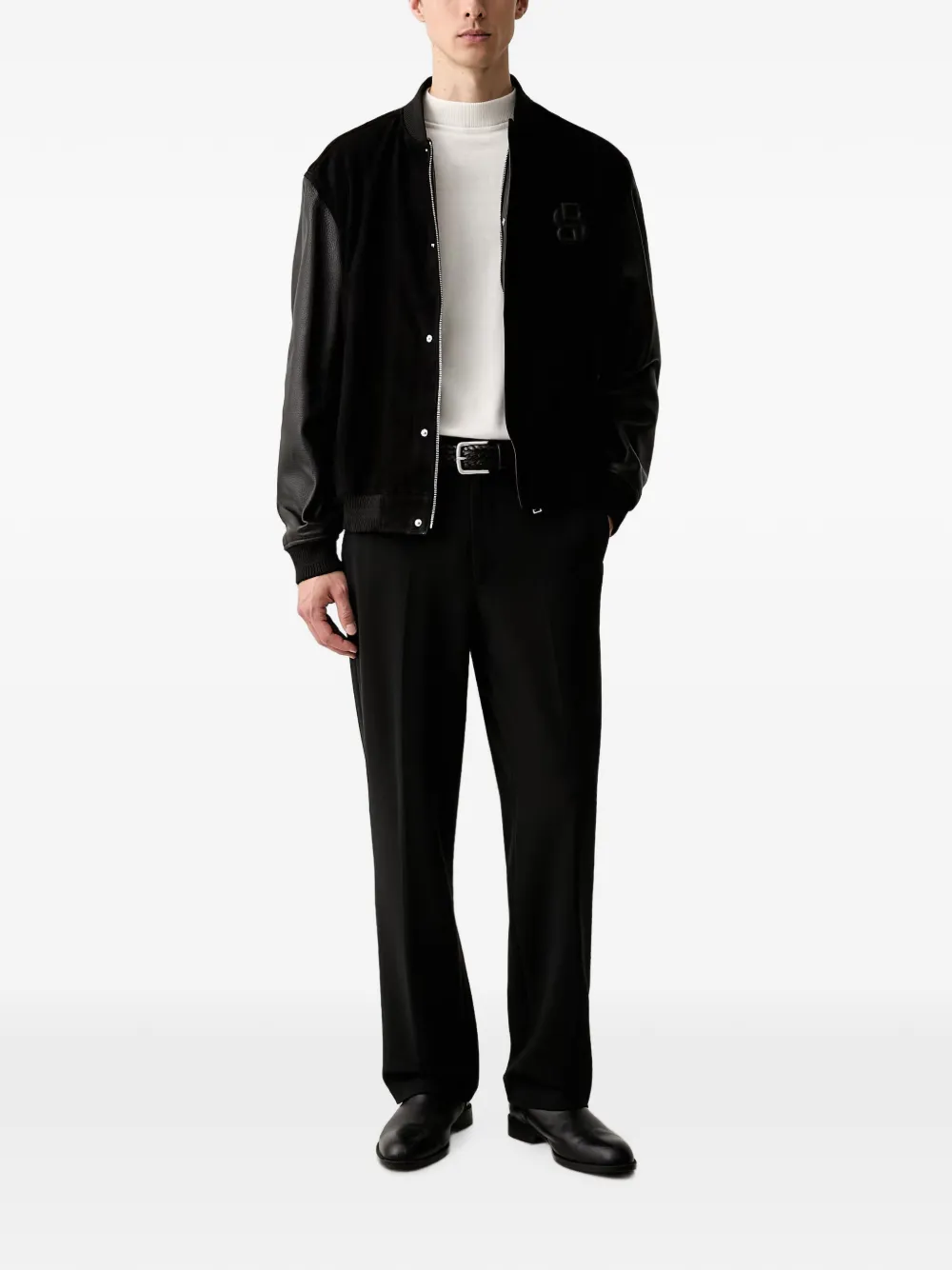 Karl Lagerfeld Trui met hoge hals en logo-patch Beige