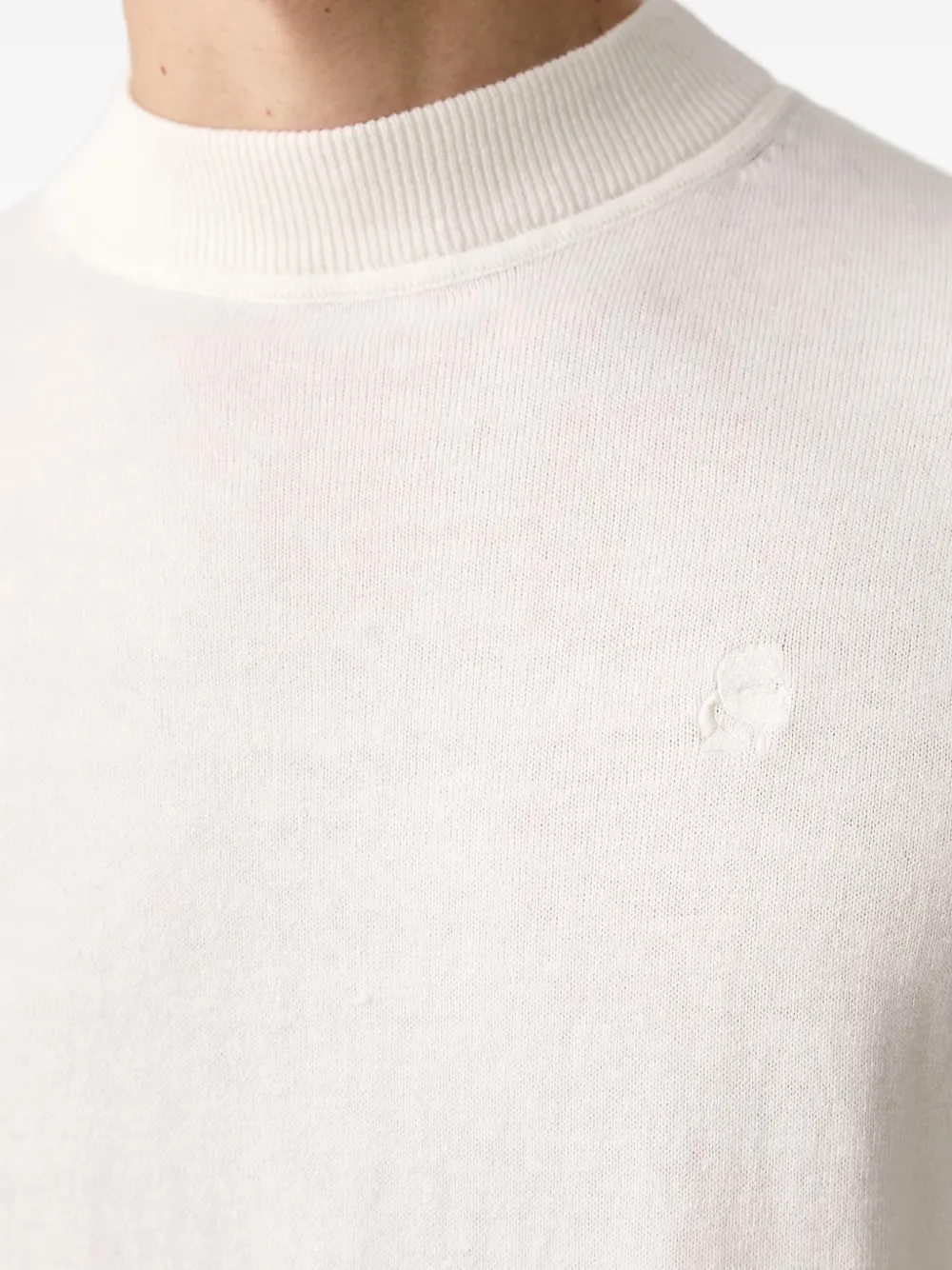 Karl Lagerfeld Trui met hoge hals en logo-patch Beige