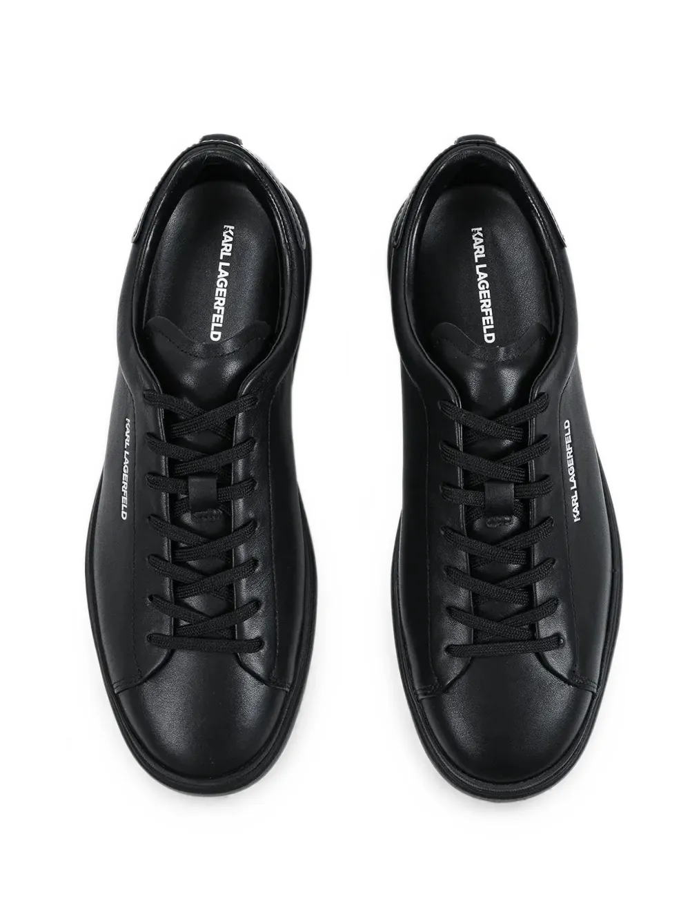 Karl Lagerfeld logo-print leather sneakers Zwart