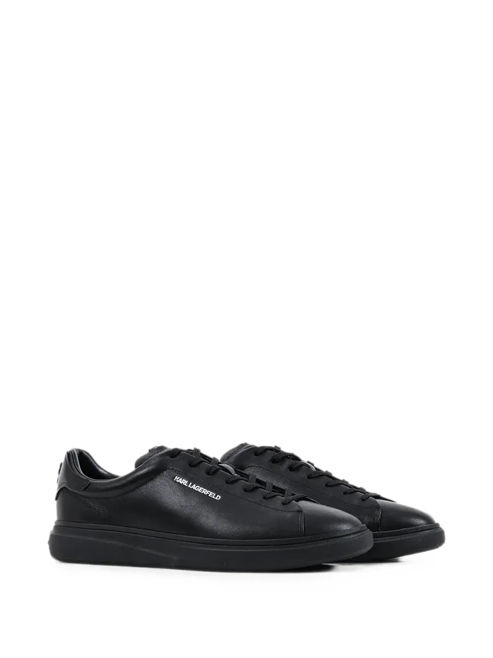 Karl Lagerfeld logo-print leather sneakers Zwart