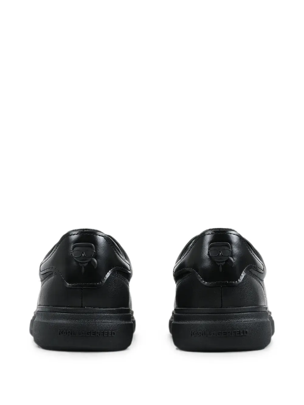 Karl Lagerfeld logo-print leather sneakers Zwart
