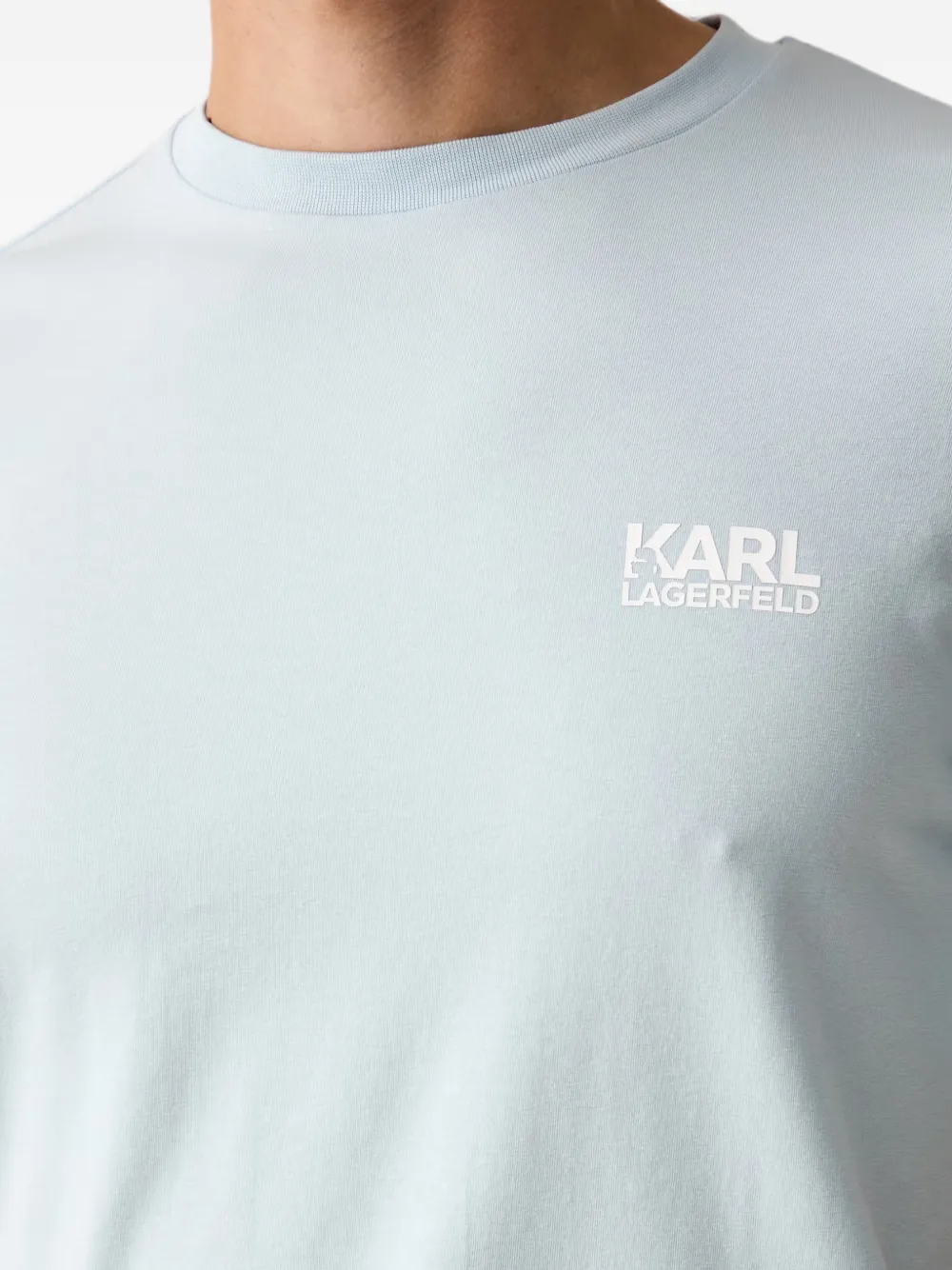 Karl Lagerfeld T-shirt met logoprint met ronde hals Blauw