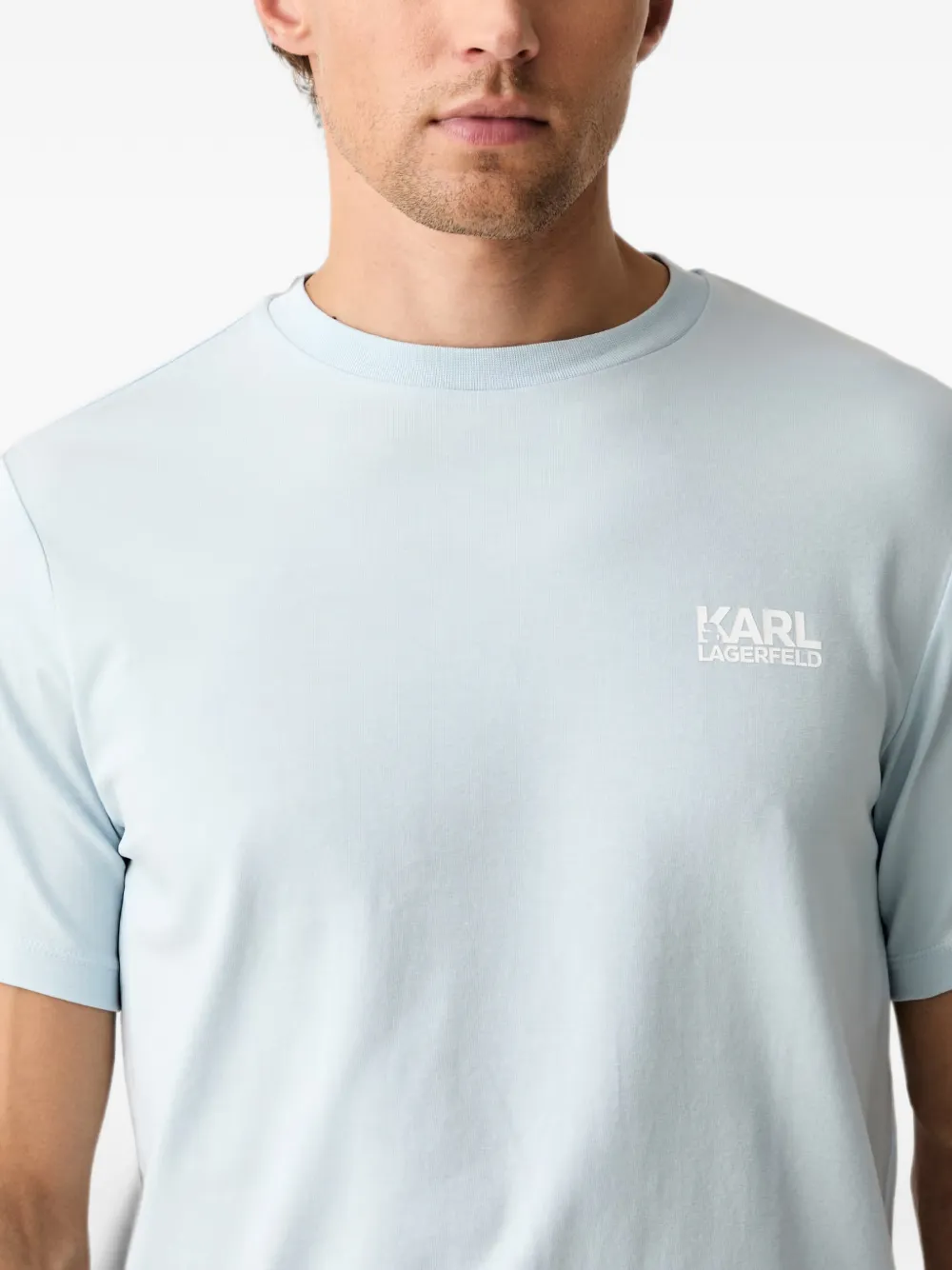 Karl Lagerfeld T-shirt met logoprint met ronde hals Blauw