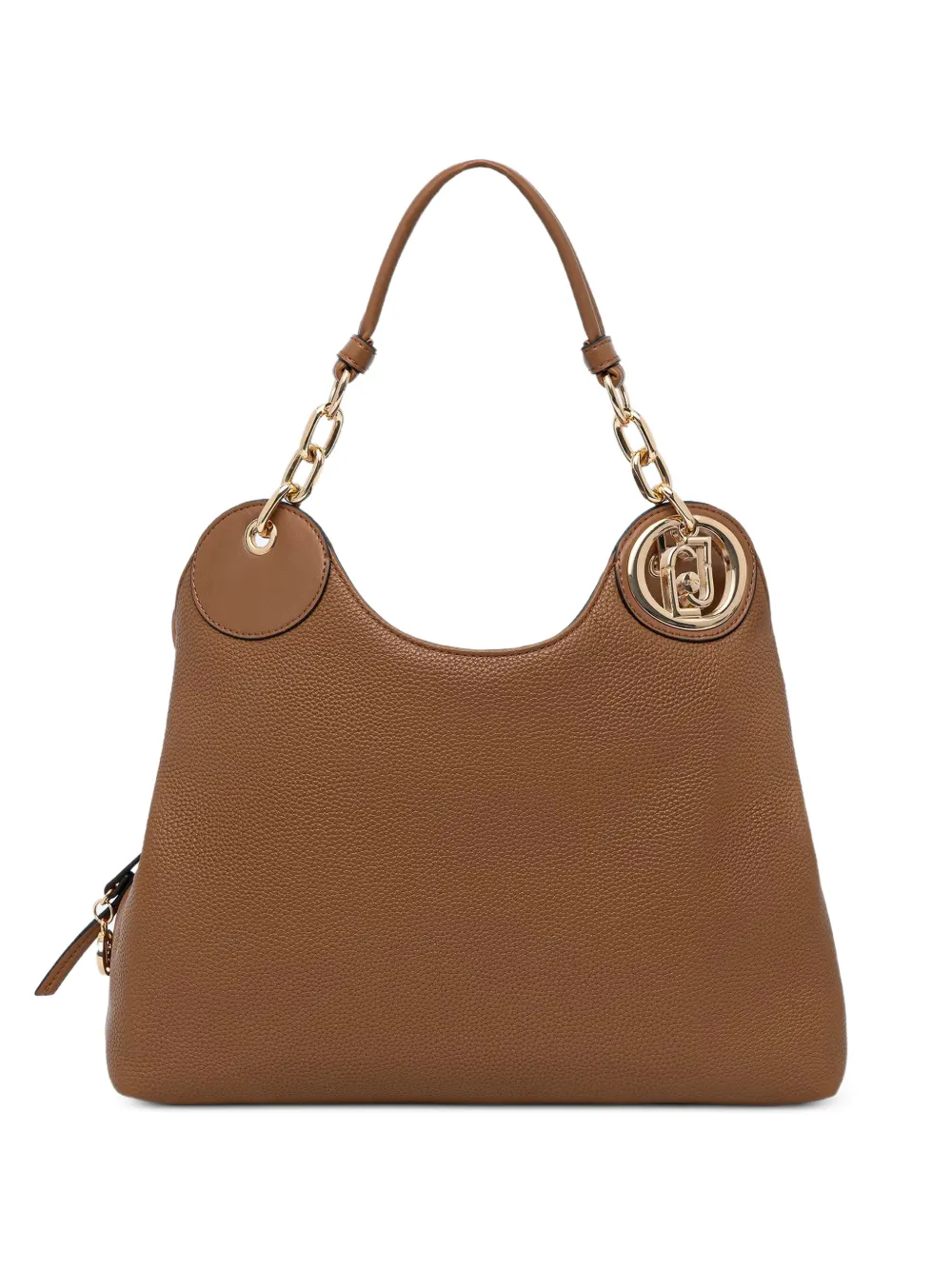 LIU JO logo-plaque chain-link tote bag - Marrone
