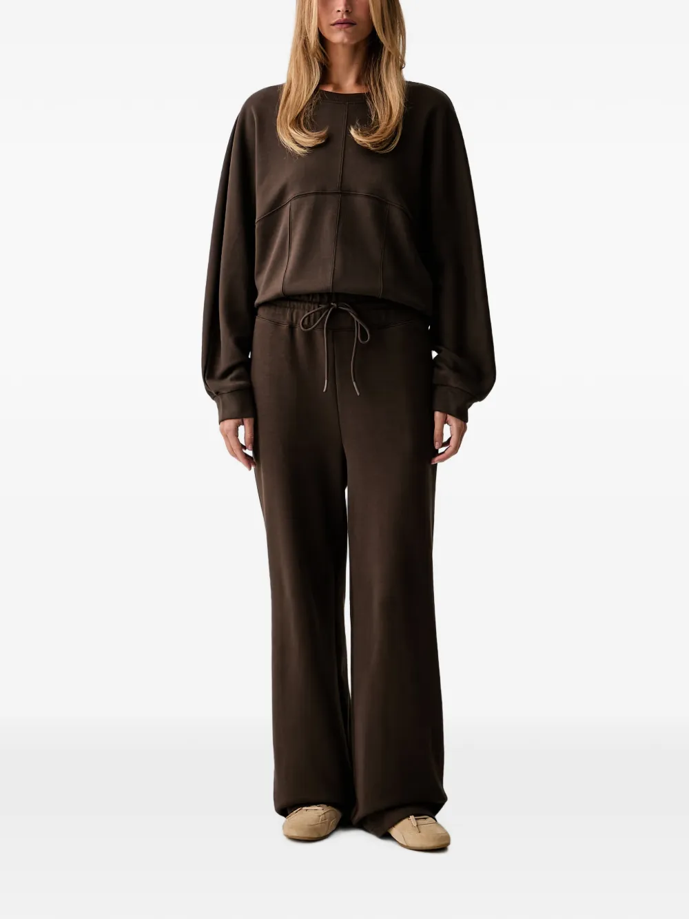 TWINSET seam-detail cotton sweatshirt Bruin