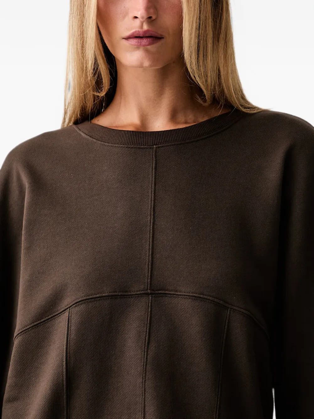 TWINSET seam-detail cotton sweatshirt Bruin