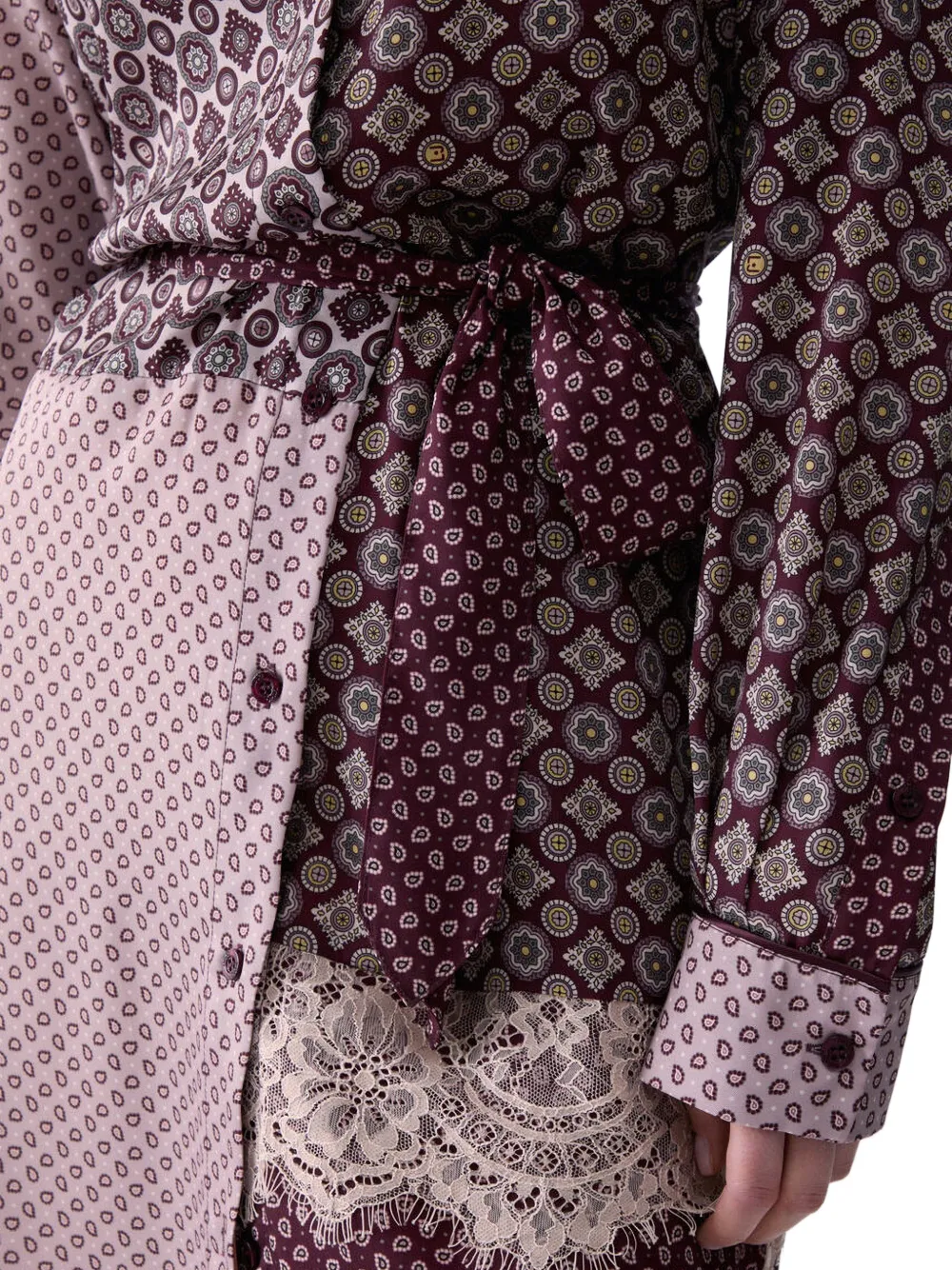 LIU JO Blousejurk met geometrische print en kanten afwerking Paars