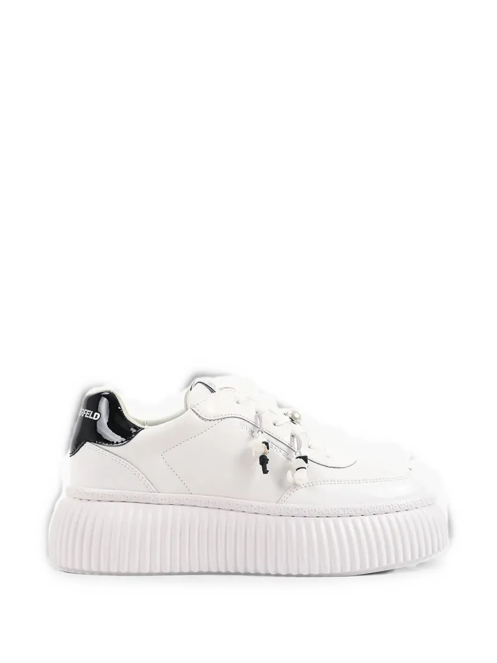 Karl Lagerfeld pearl-embellished platform sneakers Wit