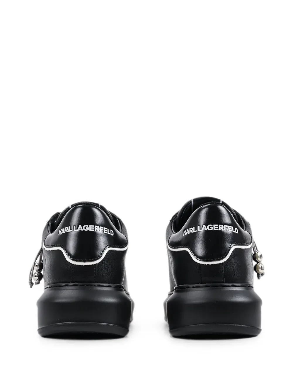 Karl Lagerfeld faux-pearl embellished sneakers Zwart