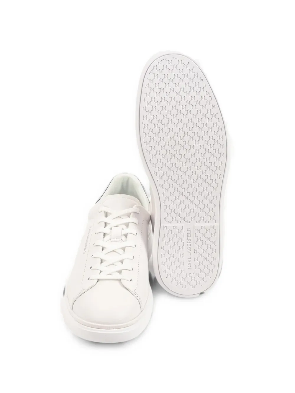 Karl Lagerfeld logo-embossed leather sneakers Wit