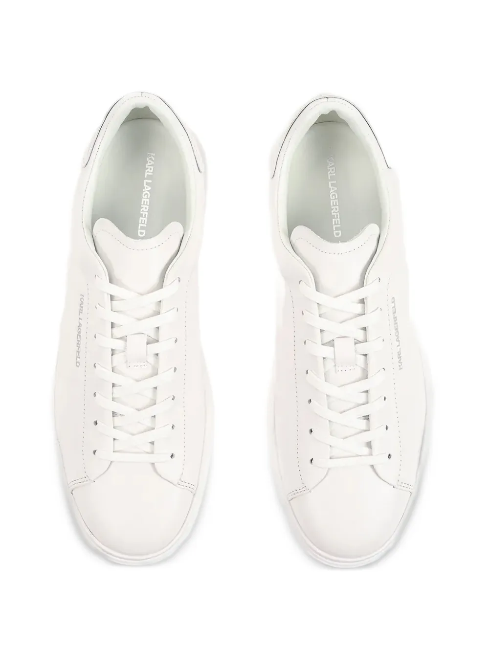 Karl Lagerfeld logo-embossed leather sneakers Wit