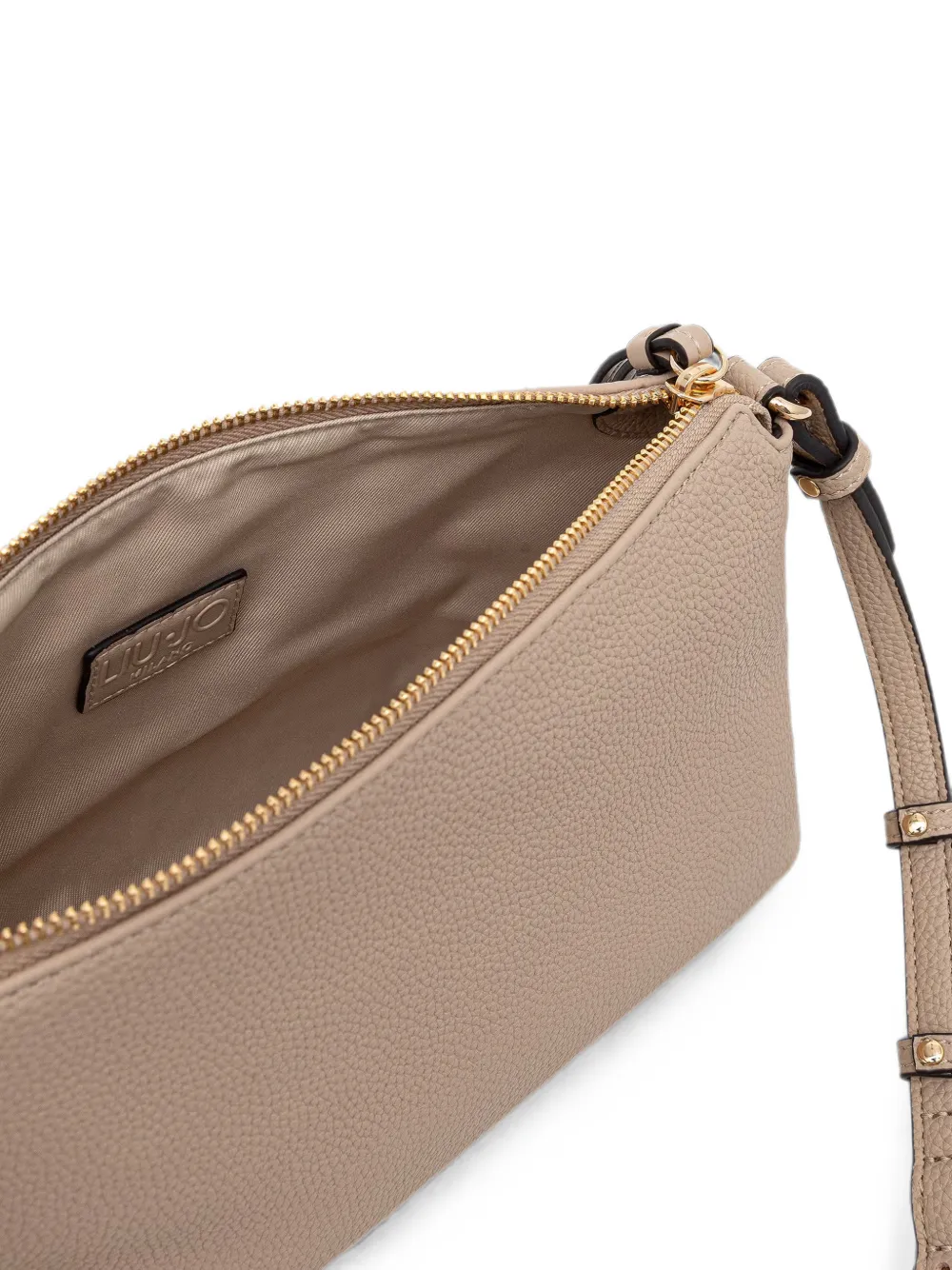 LIU JO Schoudertas met logo-bedel en kiezel-effect Beige