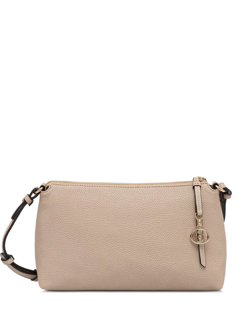 LIU JO logo-charm pebbled-effect shoulder bag - Nude