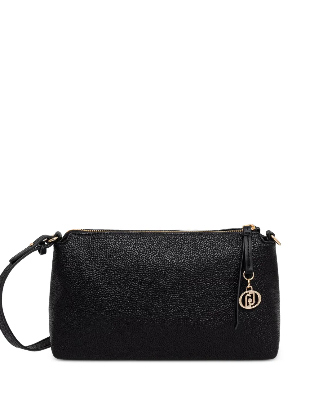 LIU JO logo-charm pebbled-effect shoulder bag - Nero
