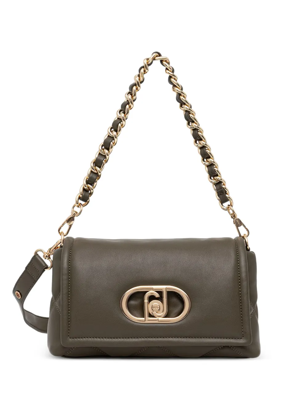 LIU JO quilted logo-plaque shoulder bag - Verde