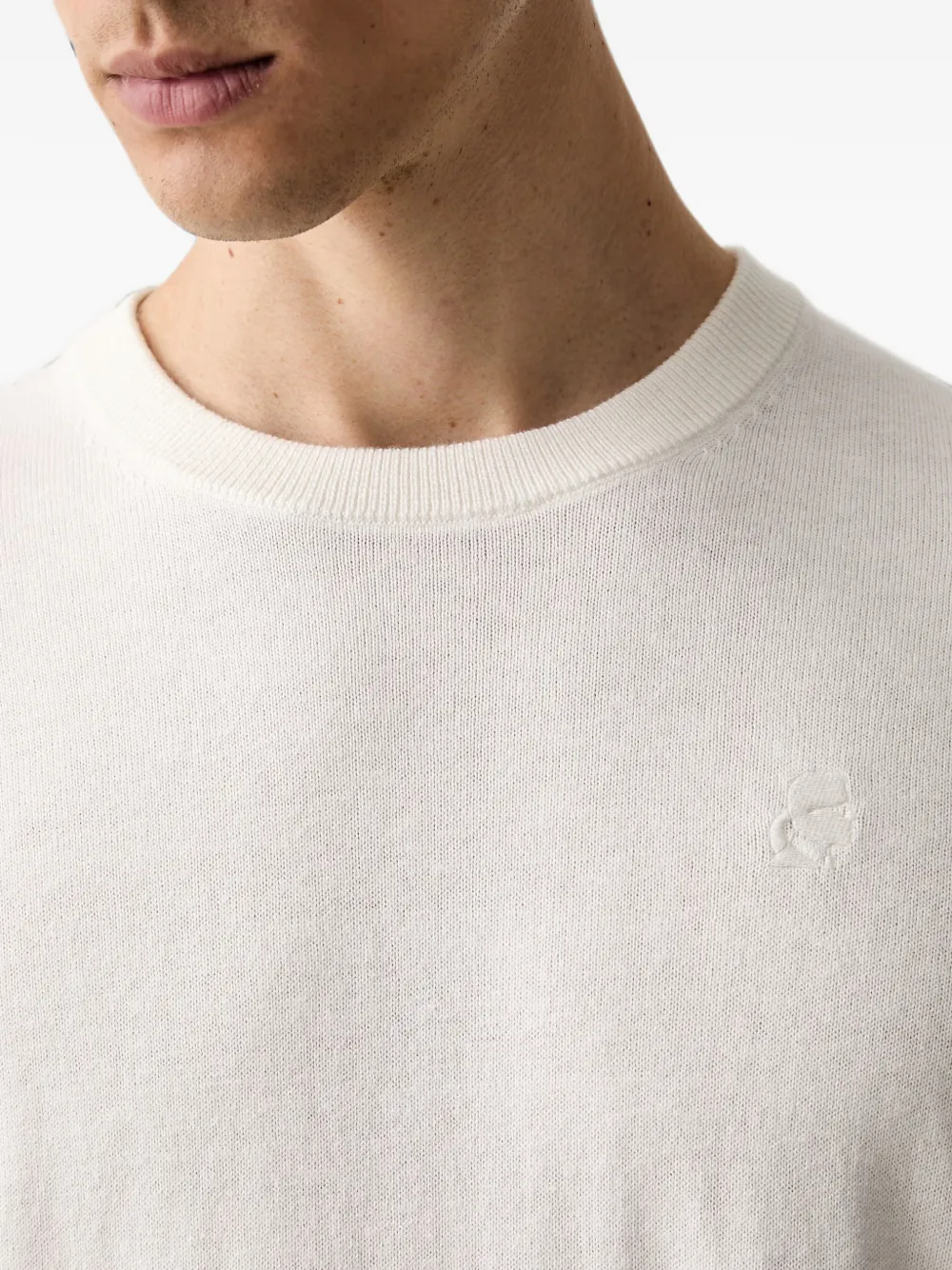 Karl Lagerfeld Sweater met logopatch Wit