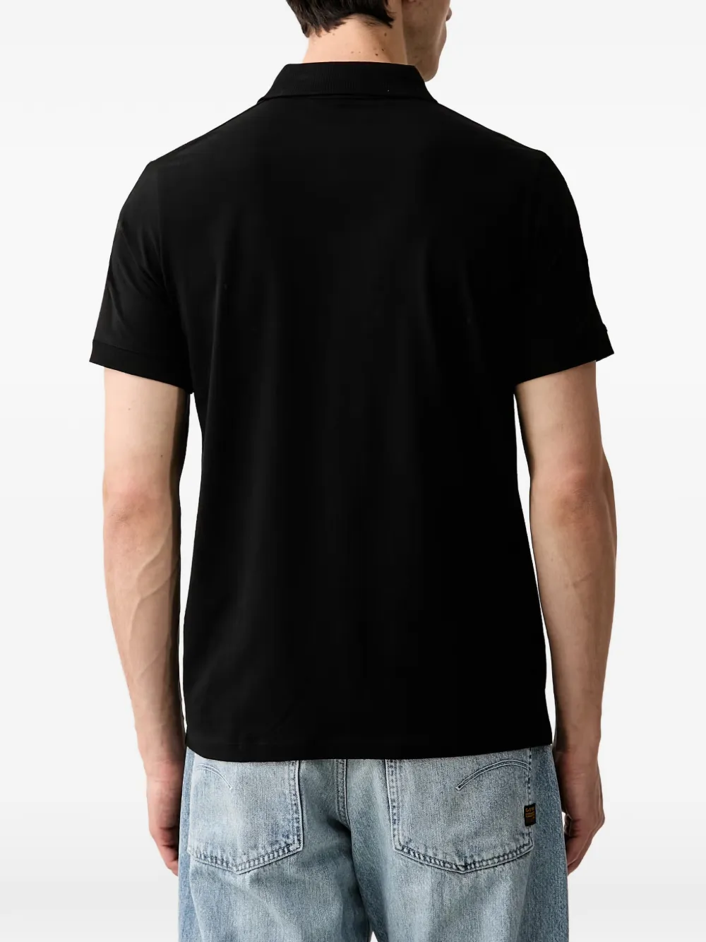 Karl Lagerfeld logo-print tape-detail polo shirt Zwart