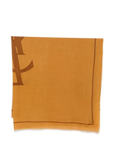 Saint Laurent Ausgefranster Schal mit Logo-Print