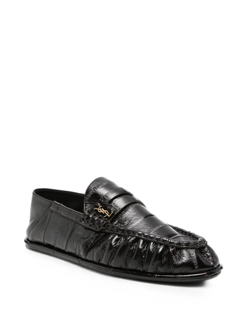 Saint Laurent crocodile-effect loafers Bruin
