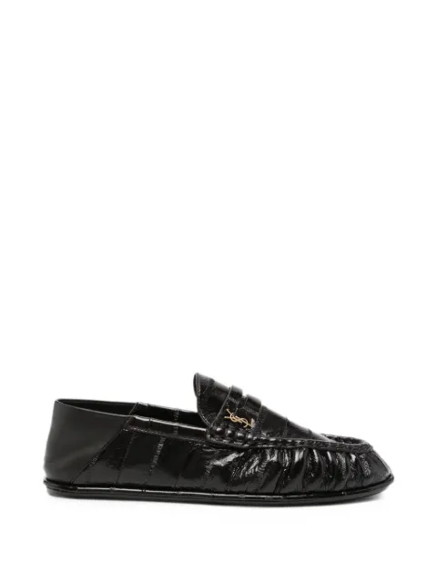 Saint Laurent crocodile-effect loafers