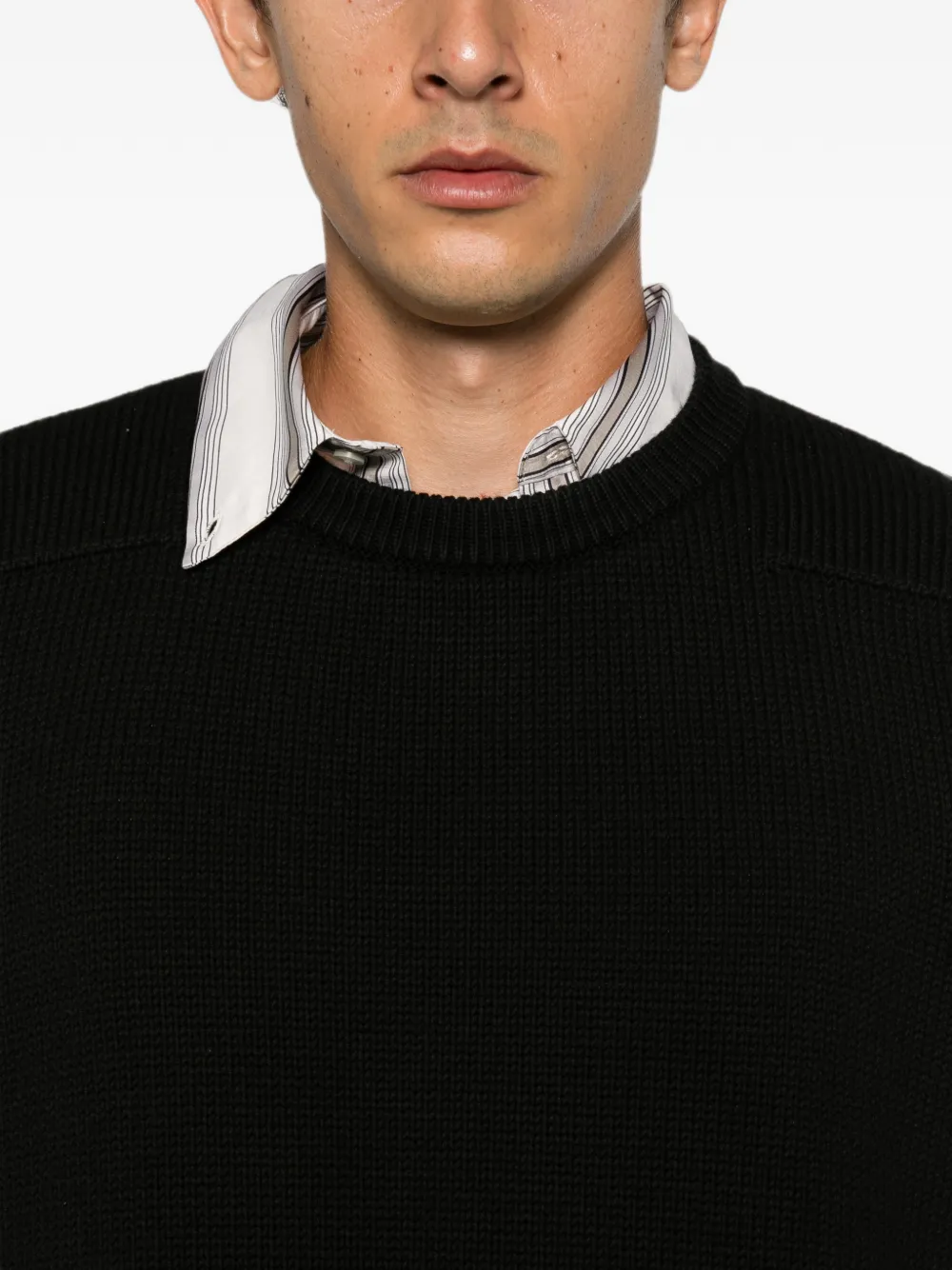 Saint Laurent Ribgebreide trui Zwart