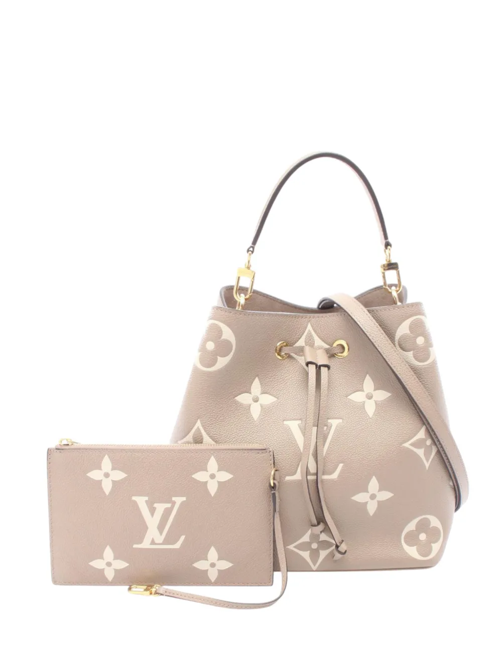 Louis Vuitton Pre-Owned 2021-2026 Monogram Giant Bicolor Empreinte Neonoe MM bucket bag - Braun