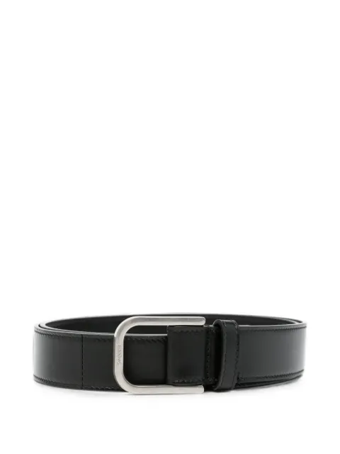 Saint Laurent logo-engraved leather buckle belt
