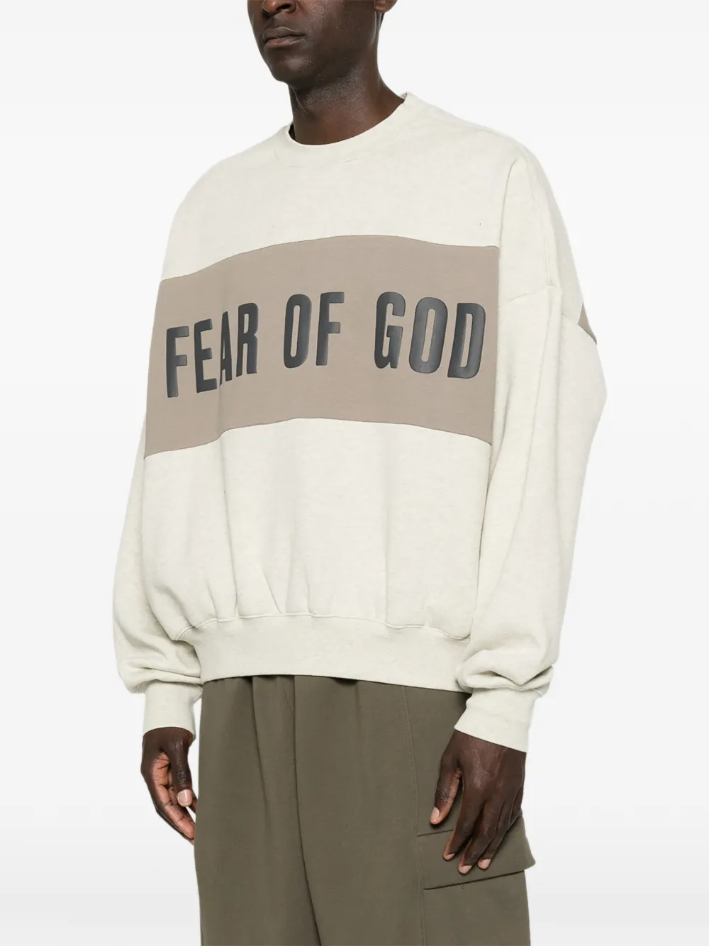 FEAR OF GOD ESSENTIALS Trui met logo-print en vlakken Beige