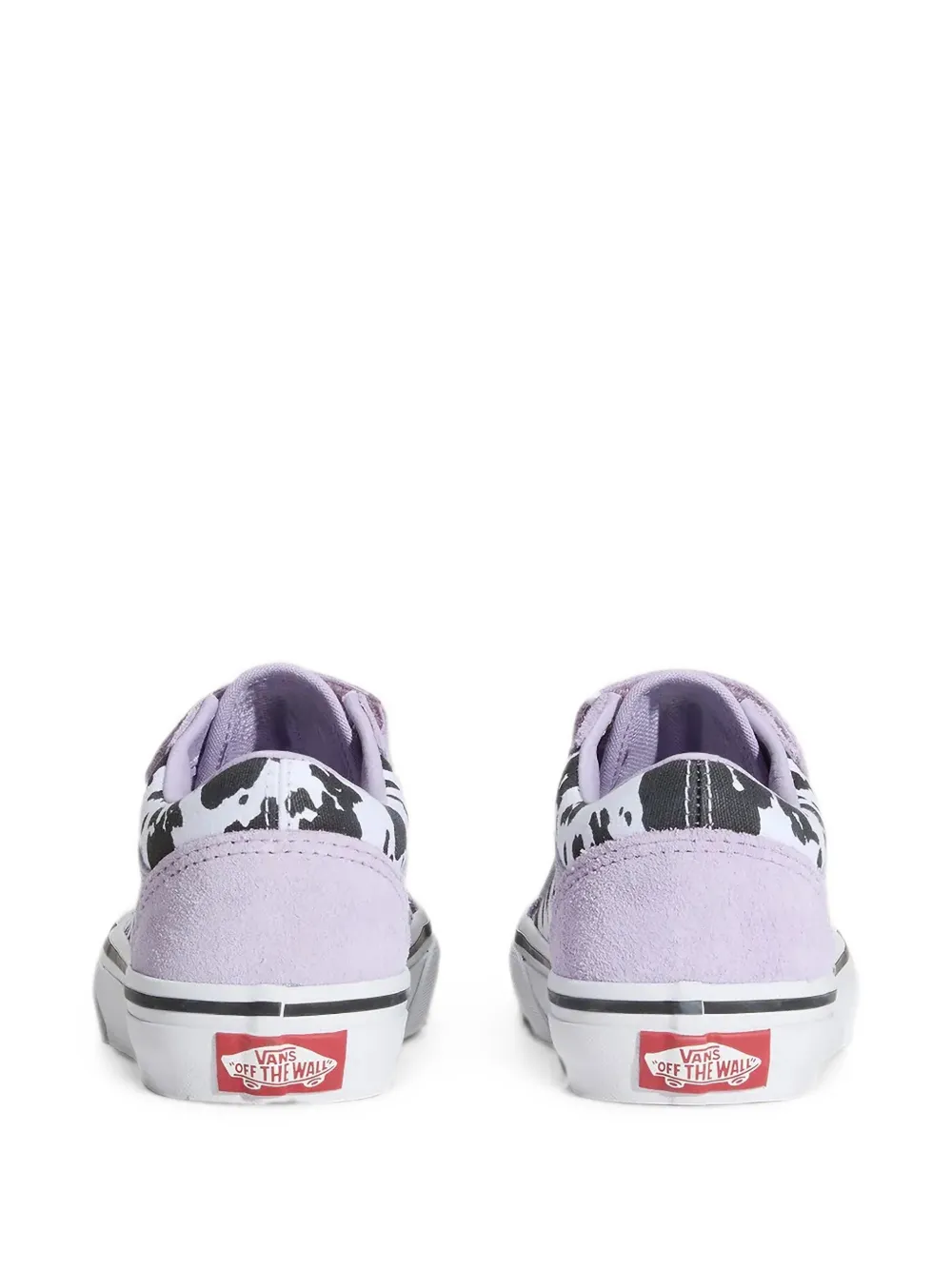 Vans Kids Old Skool V cow-print touch-strap sneakers Paars
