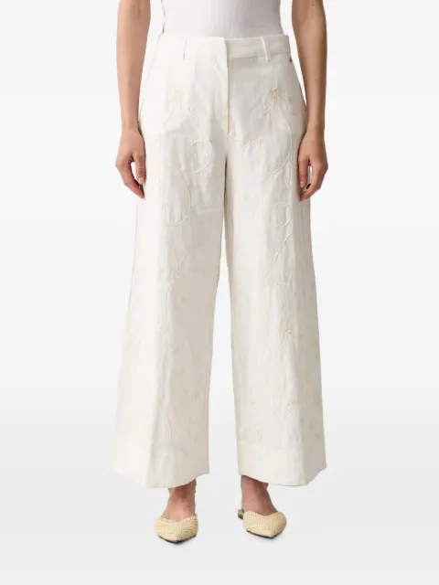 Pedro Del Hierro pantalones anchos con bordado floral