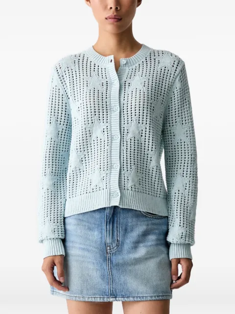 Vans star-intarsia pointelle-knit cardigan