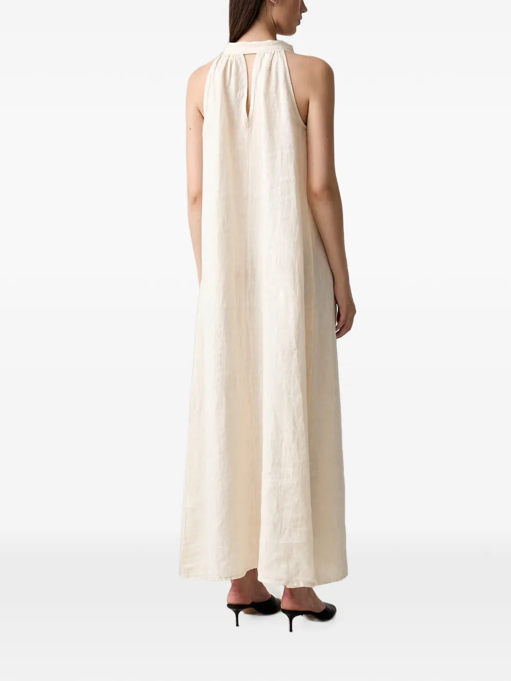 VICOLO Maxi-jurk met halternek Beige
