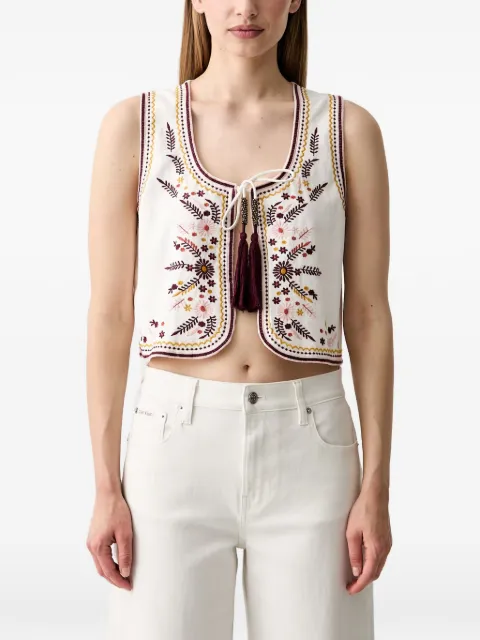 Pedro Del Hierro embroidered tassel-detail top