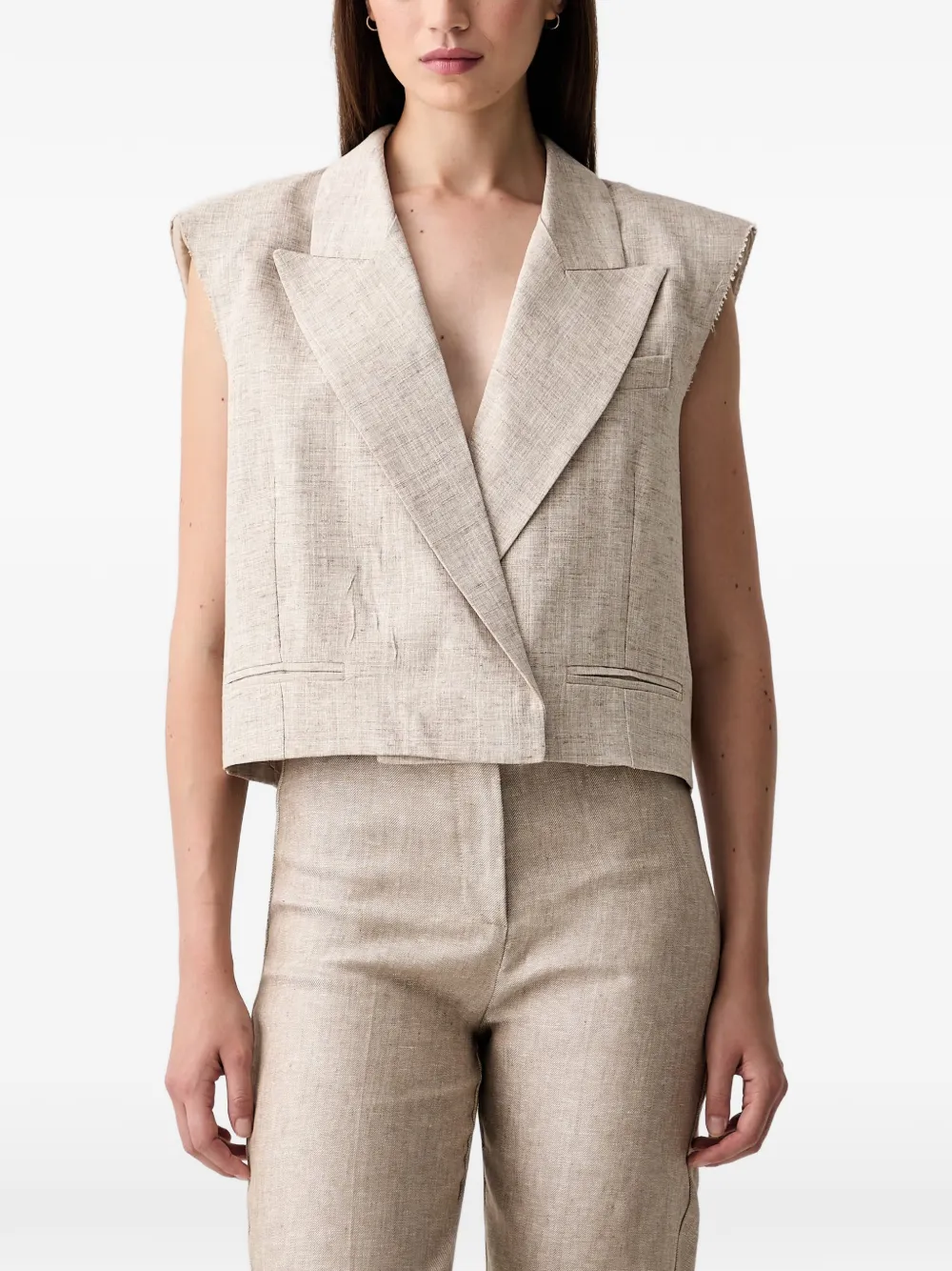 Vicolo Peak-lapels Vest In Neutrals