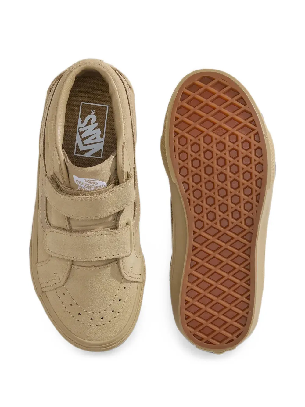 Vans Kids Sk8-Mid V touch-strap sneakers Beige