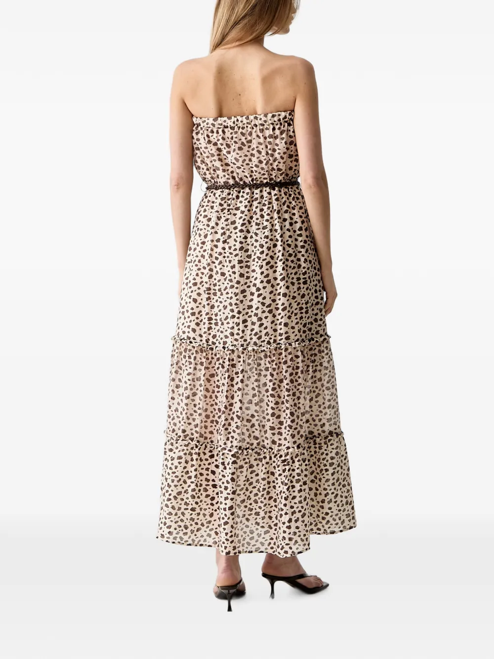 VICOLO Midi-jurk met dierenprint Beige