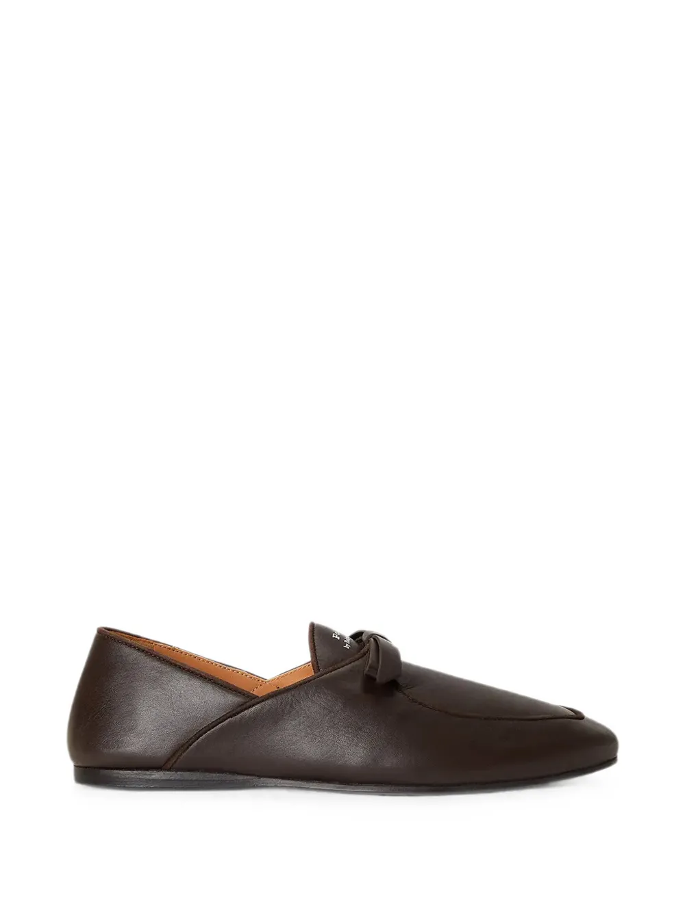 Polo Ralph Lauren bow-detail leather loafers - Braun