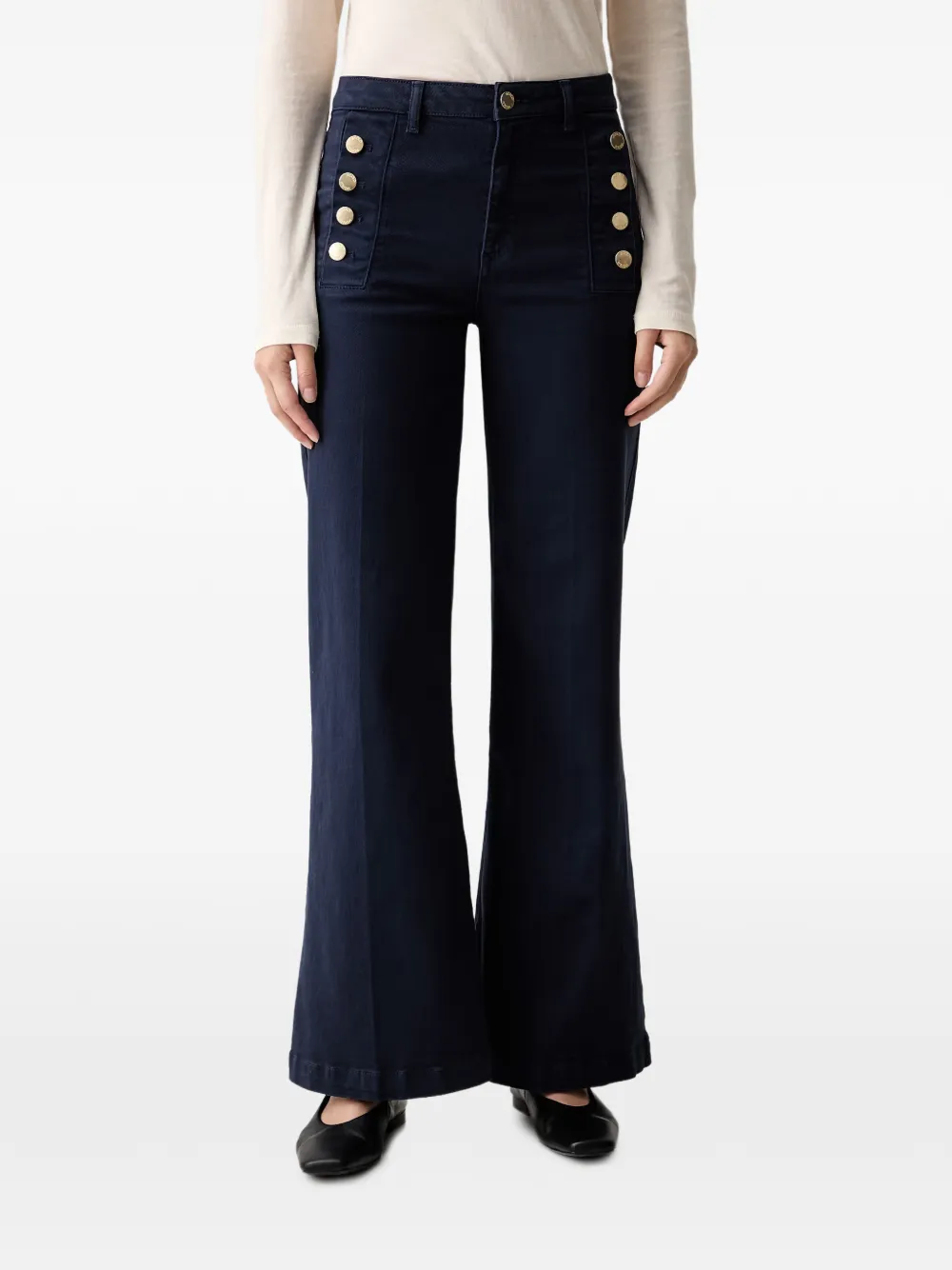VICOLO button-detail flared jeans - Blu