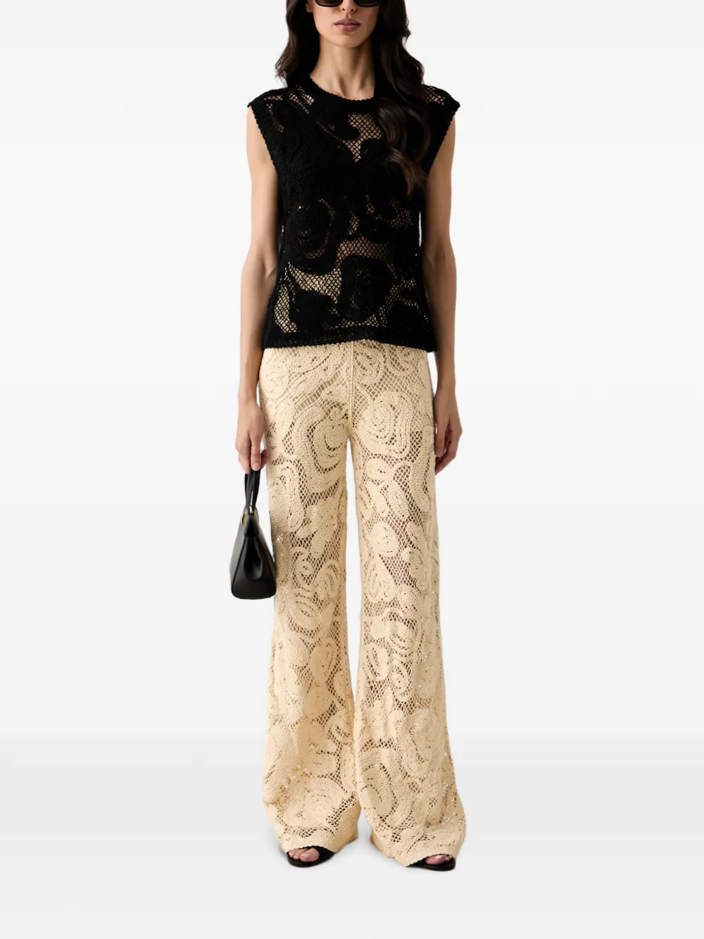 Benetton Gehaakte broek Beige