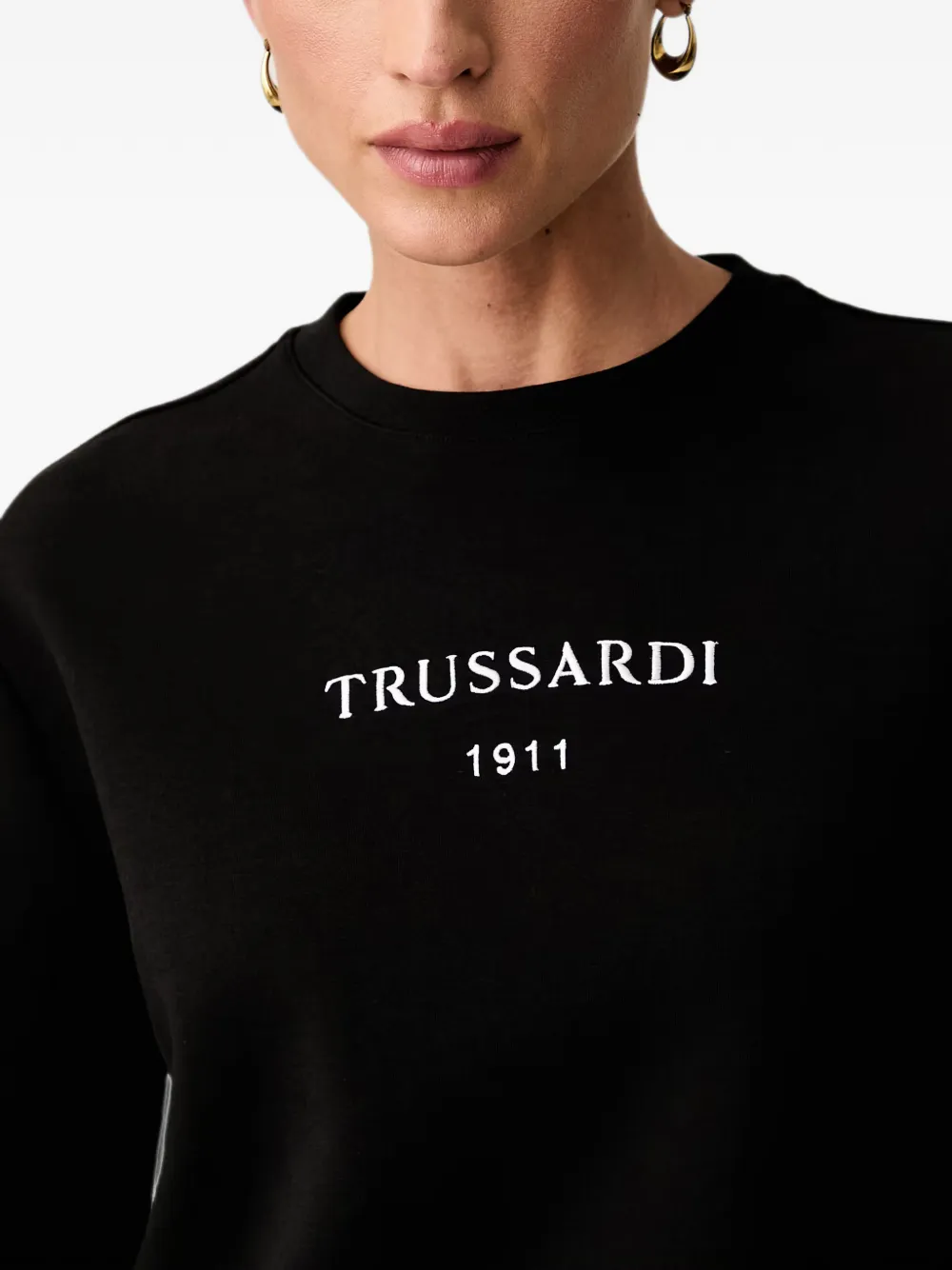Trussardi Sweater met geborduurd logo Zwart