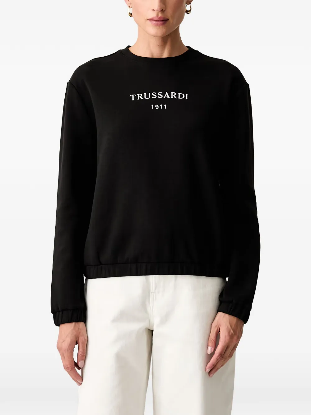 Trussardi logo-embroidered sweatshirt - Nero