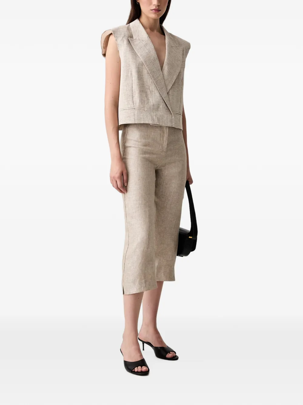 VICOLO Cropped broek Beige