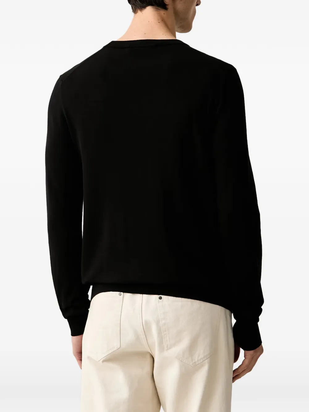 Trussardi Trui met geborduurd logo en ronde hals Zwart