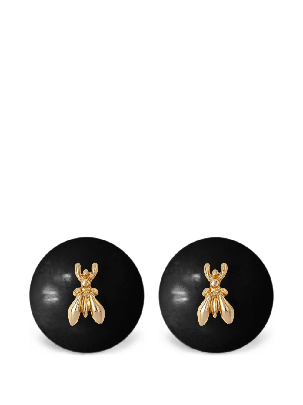 Patrizia Pepe Fly-embellished Dome Earrings In Black