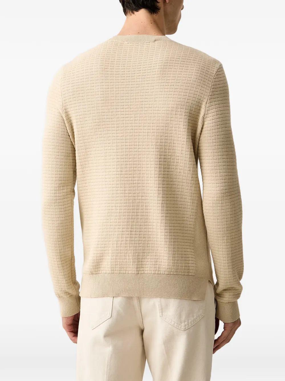 Trussardi textured-knit crew-neck sweater Beige