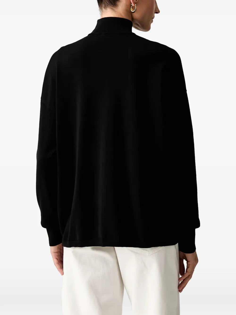 Trussardi Sweater met hoge hals en geborduurd logo Zwart