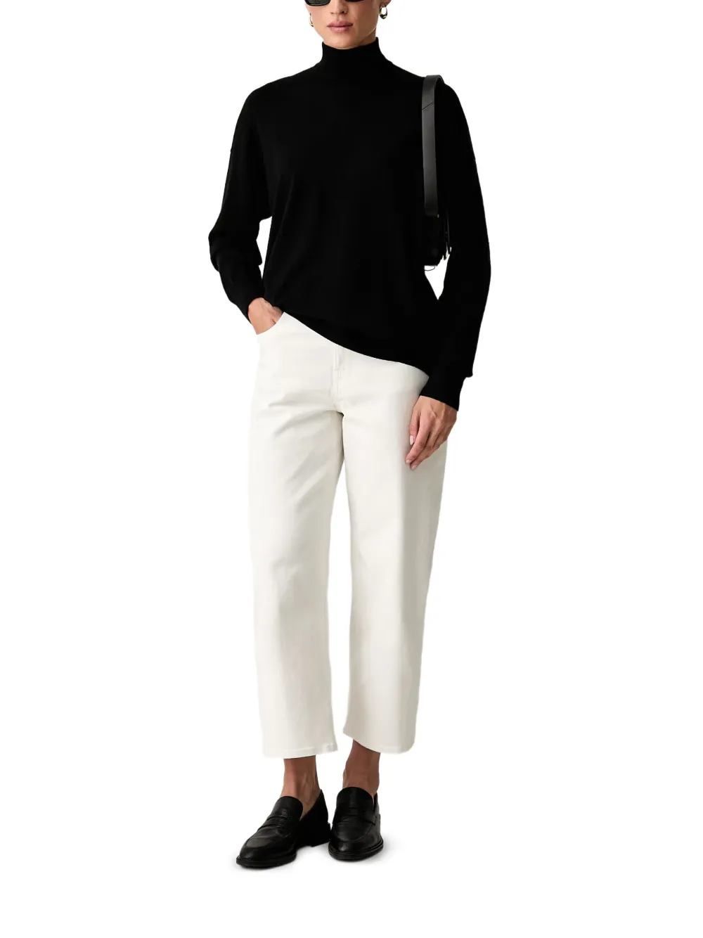 Trussardi Sweater met hoge hals en geborduurd logo Zwart