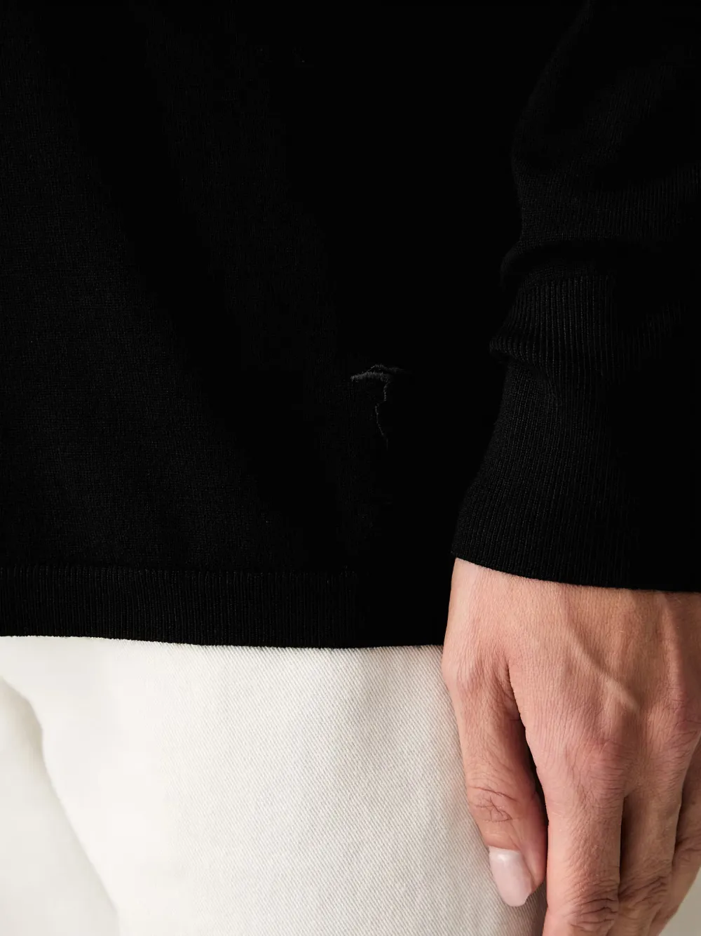 Trussardi Sweater met hoge hals en geborduurd logo Zwart