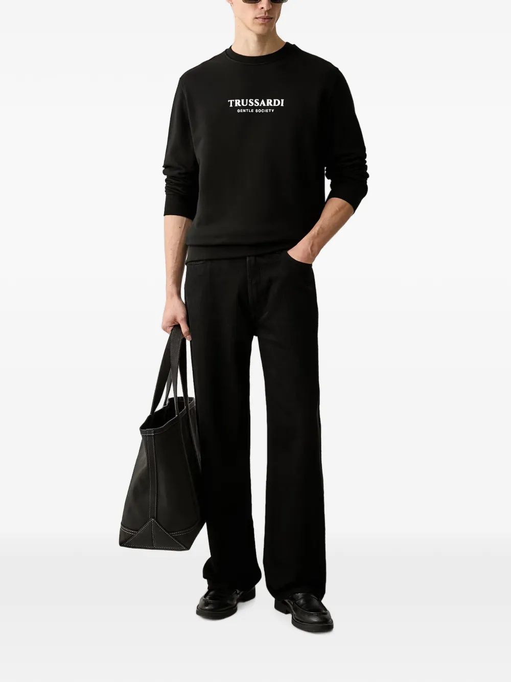Trussardi Trui met logoprint Zwart